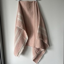 Pink Cotton Gauze Raw Hem