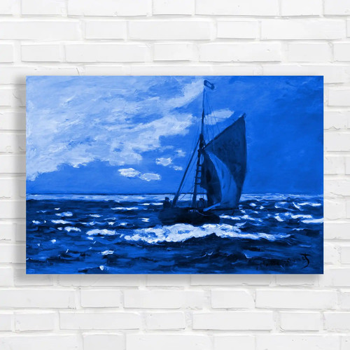 Stormy sea sailing boat blue - sea,