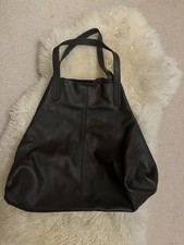 Linea House of Fraser Genuine Black Leather Double Handled Shoulder Bag