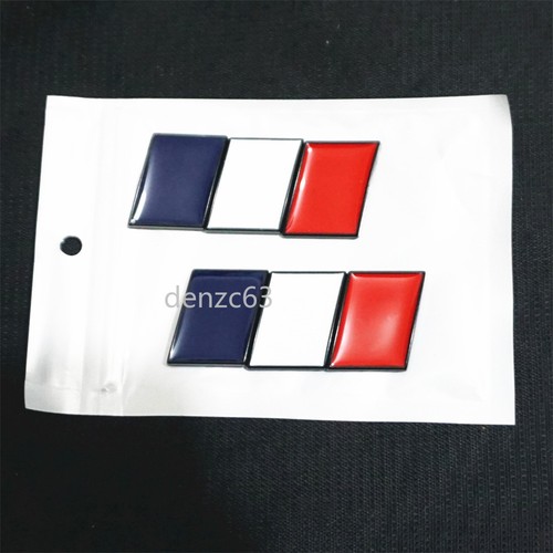 France flag matte black - 2x,