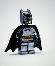 Lego Chrome Black Plated Batman open Chin Minifigure DC Superheroes New!!