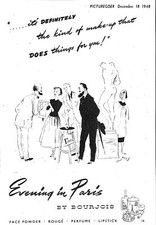 1948 Advert Bourjois 'EVENING in PARIS' Perfume Small Vintage Original Print Ad