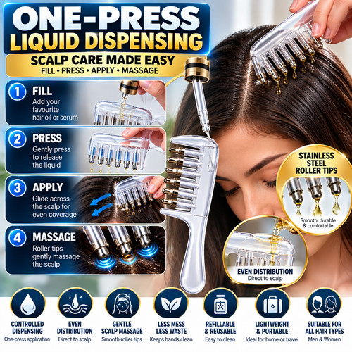Scalp oil applicator comb hair - applicator,