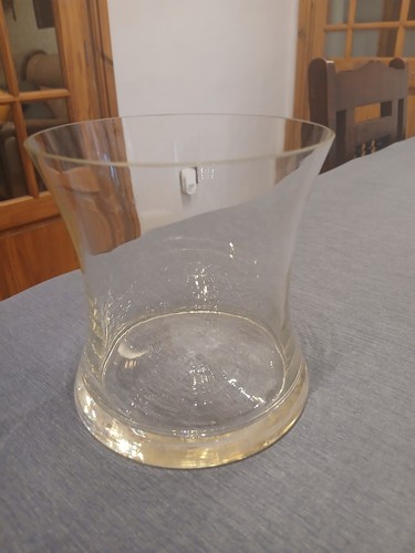 Clear glass hurricane vase - glass,