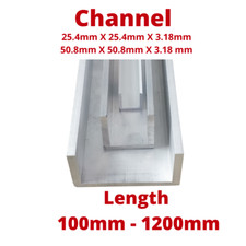 ALUMINIUM CHANNEL U PROFILE 25mm 50mm - Custom Length / 6082 T6