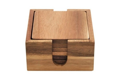 Acacia wood square - wood, coasters