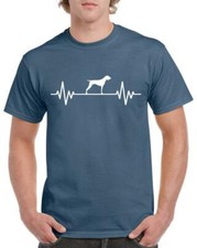 Unisex Mens Dog Gifts TShirt Present German Shorthaired Pointer Heart Beat Pulse