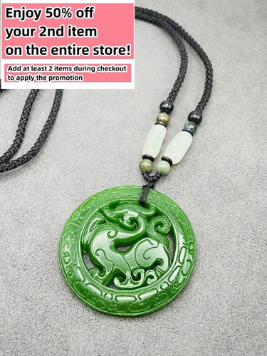 Jade dragon charm - dragon, pendant