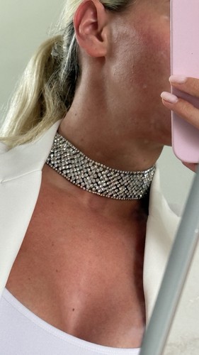 Ladies bling diamanté choker - bling,