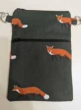 Phone / Crossbody bag  Handmade In Sophie Allport Fox Fabric 