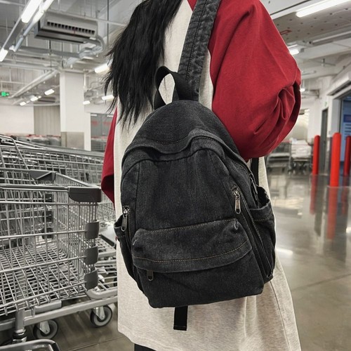 Washed denim backpack vintage - denim,