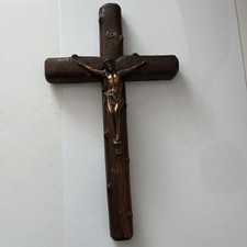 French Wooden Crucifix Large Antique 36cm high By 20cm Across 3cm Thick