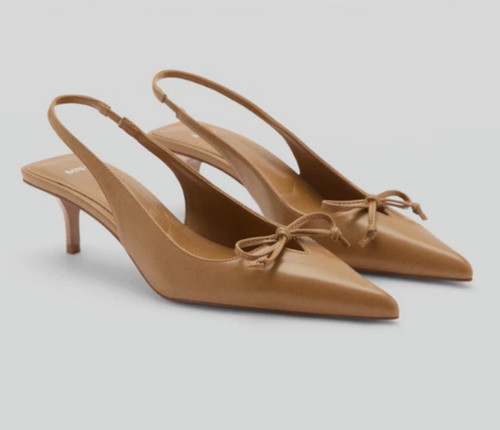 New mango mng tan bow - new, detail