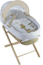 Grey Wicker Moses Basket with