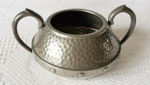 Sugar bowl hammered pewter - sugar,