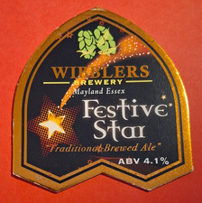 WIBBLERS brewery FESTIVE STAR pump clip real ale beer badge front Essex xmas