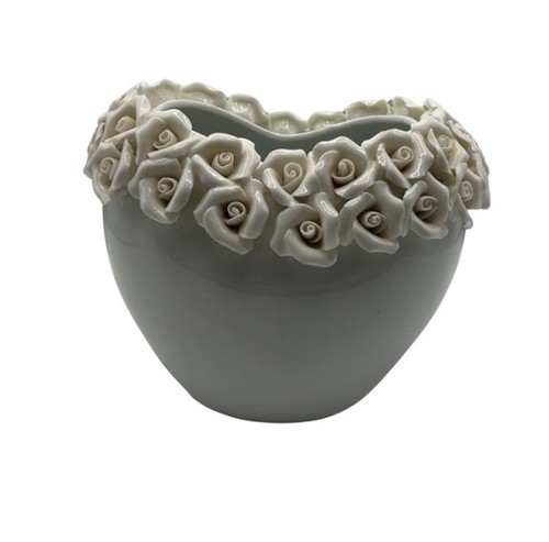 White rose flower vase - rose,