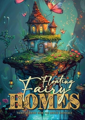 Floating fairy homes coloring - floating,