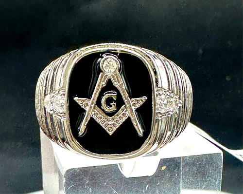 Silver masonic ring - , mens