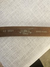 Mens Leather Orvis Belt In Brown Size 42