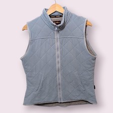 Vintage Mulberry Gilet Pastel Blue Quilted Fleece Bodywarmer Gilet Large