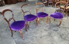 Antique Victorian serpentine  balloon back mixed dining chairs cabriole legs