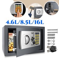 LARGE STRONG STEEL SAFE KEY HIGH SECURITY HOME OFFICE MONEY CASH SAFETY BOX