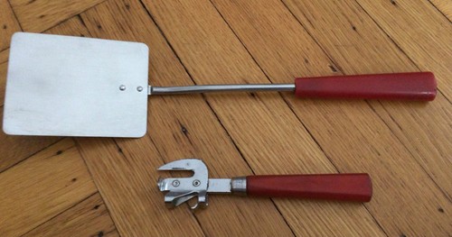 Red bakelite spatula flipper - bakelite,