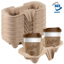 2 Cup Tray Holders – Cup Carriers for Hot & Cold Drinks -  Pack of 10