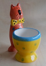 DOG EGG CUP, ORANGE DOG YELLOW