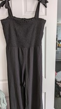 F&F Black Shirred Jumpsuit UK