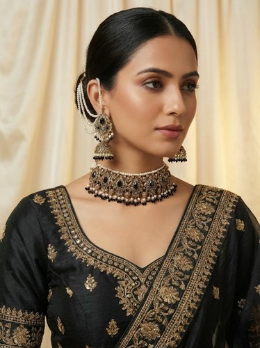 Antique gold kundan polki - gold, kundan/polki