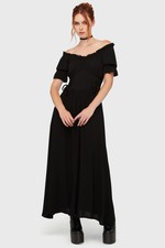 KILLSTAR Maxi Black Jocasta Maxi Short Sleeve [BLACK]