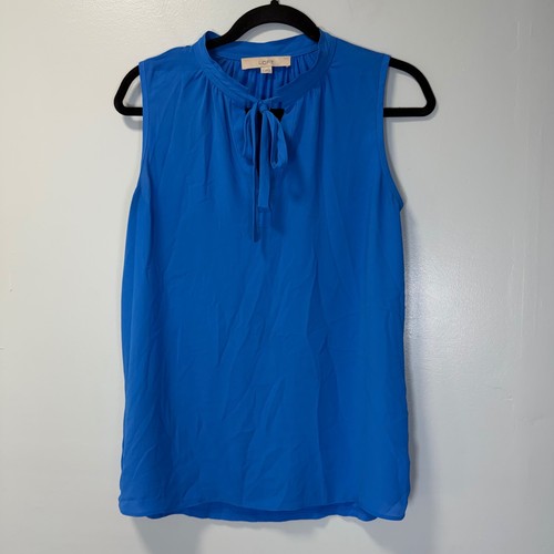 Loft blue sleeveless tie neck - loft,