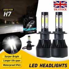 Pair H7 LED Headlight Bulbs