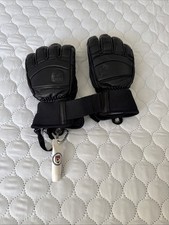 Hestra Fall Line 5-Finger Black Leather Gloves Size 8