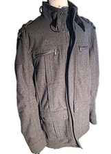 INC International Concepts Miltary Jacket Mens M Grey Wool Blend Flight Bomber