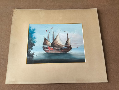 Antique chinese junk ship - junk,