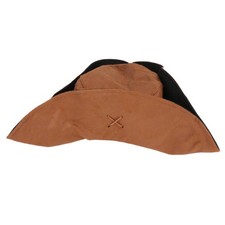1x Tricorn Vintage Brown Cloth Pirate Hat for Unisex Adults Outdoor Party