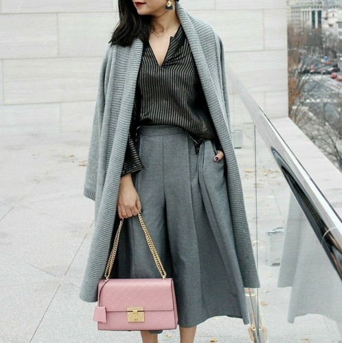 Zara grey shiny fabric wide - zara,