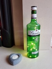 Upcycled LED Gordon's Gin 70Cl Bottle Lamp in Warm White inc 3 FREE Batteries