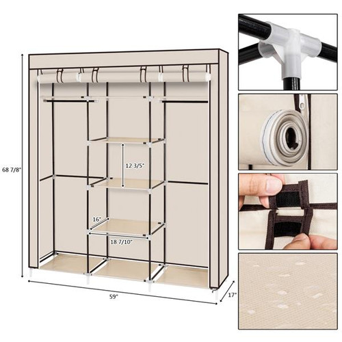69in portable clothes closet - portable,