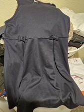 Navy Girls School Pinafore Dress Stretchy Material Age 9 Years