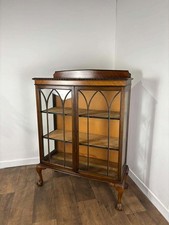 Vintage 1920s Bow Front Glazed Display Cabinet