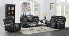 NEW Two-Tone 3PC Leather Black