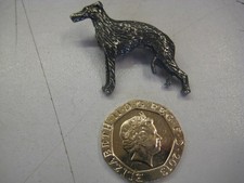 LURCHER DOG BROOCH  PEWTER