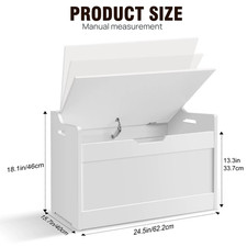 WOODEN TOY BOX LARGE-WHITE STORAGE UNIT KIDS TOYS CHILDREN NURSERY BEDROOMCHEST