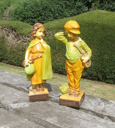 Pair art deco chalkware - deco,