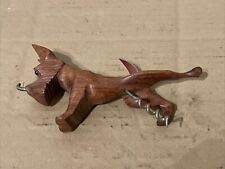 Vintage Scotty Dog Corkscrew Hand Carved Wood