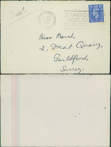 Kgvi 1947 bristol postmark - 1947,